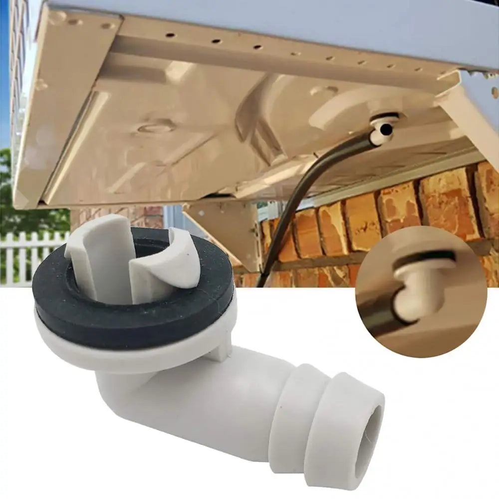 Conector de codo para manguera de desagüe de aire acondicionado de plástico 80% HOT con anillo de goma