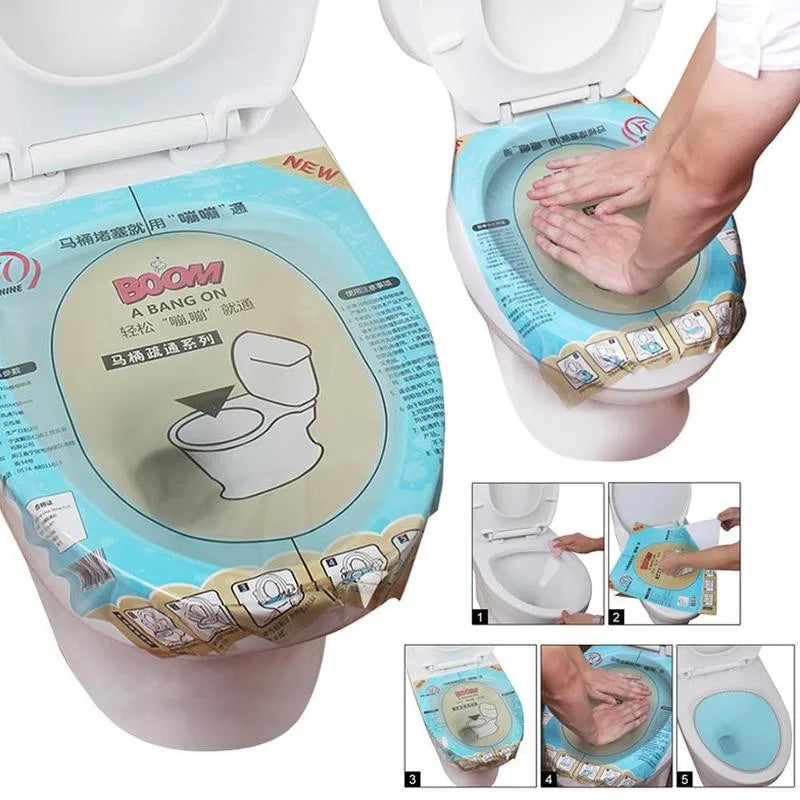 Elevadores de Asiento de Inodoro, Desatascador, Inodoro Obstruido, Película, Pegatina Desechable para Inodoro, Desatascador, Limpieza Fácil de Película Obstruida, Seguro y Limpio