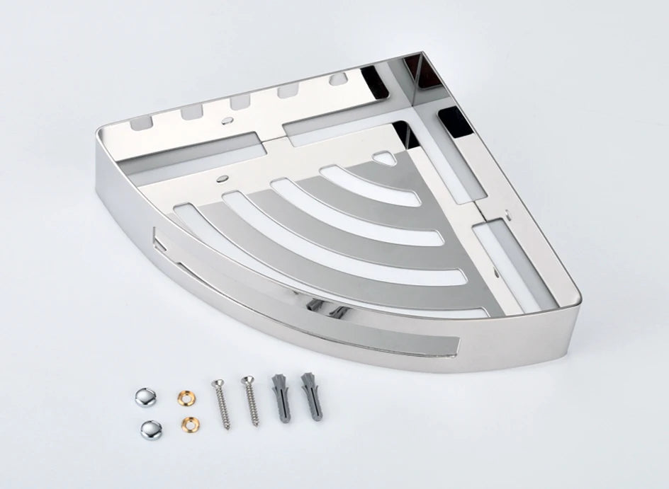 Estante de Esquina para Ducha de Baño VGX, Organizador de Almacenamiento, Estantes Montados en la Pared, Cesta de Acero Inoxidable, Accesorios de Cocina