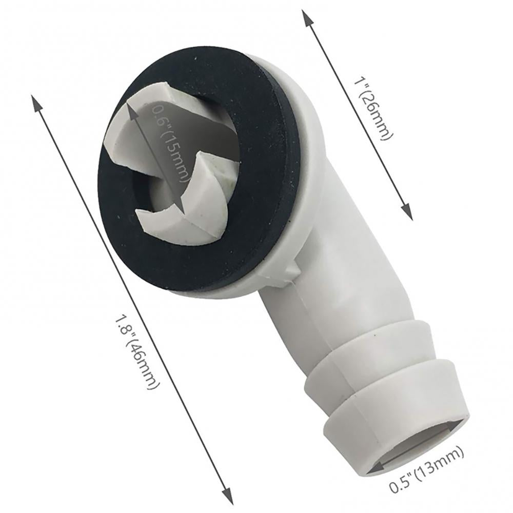 Conector de codo para manguera de desagüe de aire acondicionado de plástico 80% HOT con anillo de goma