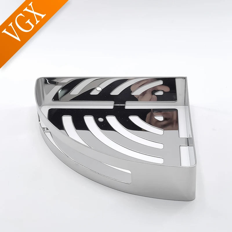 Estante de Esquina para Ducha de Baño VGX, Organizador de Almacenamiento, Estantes Montados en la Pared, Cesta de Acero Inoxidable, Accesorios de Cocina