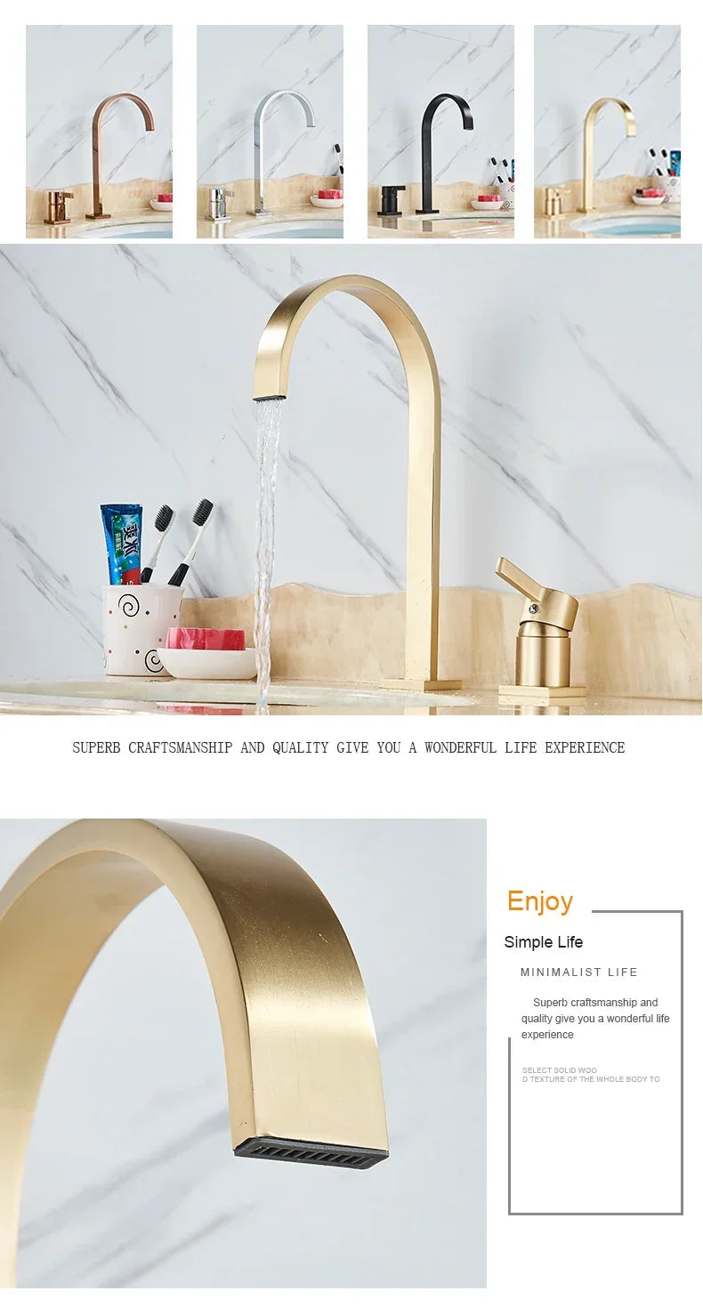 Canilla Dorada para Baño Monocomando