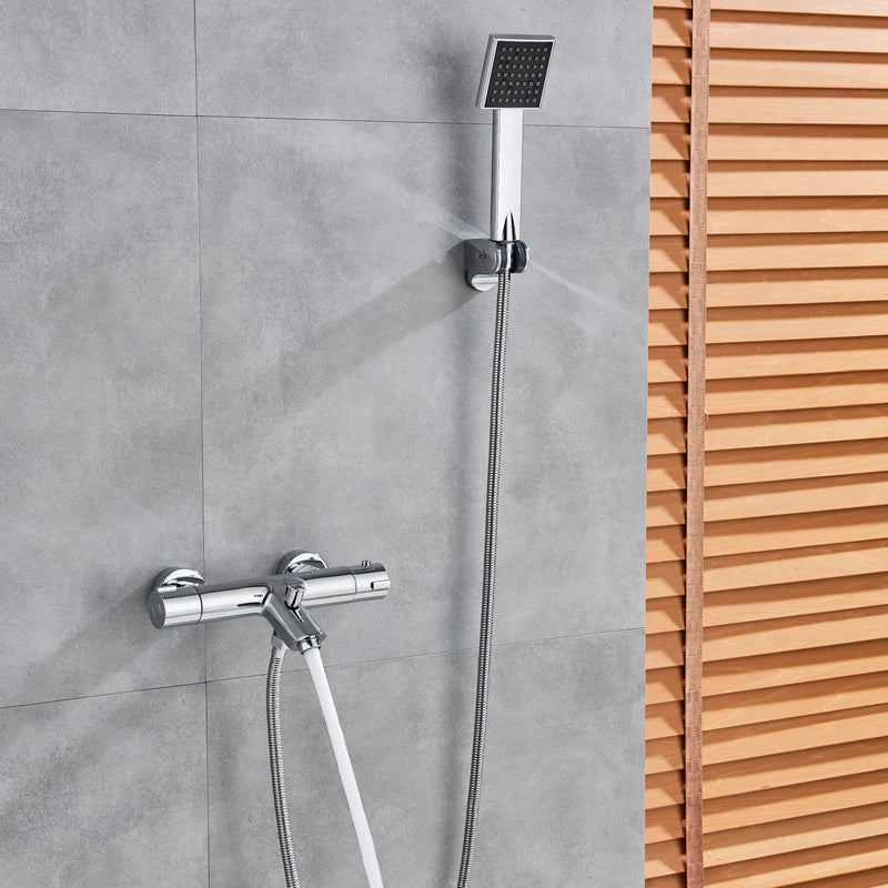 Set de Ducha Monocomando Cuadrada con Ducha de Mano