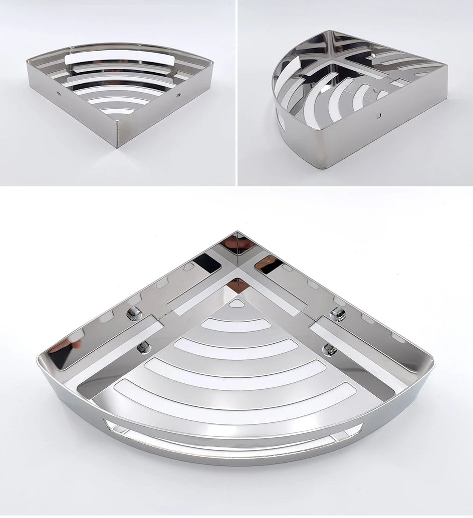 Estante de Esquina para Ducha de Baño VGX, Organizador de Almacenamiento, Estantes Montados en la Pared, Cesta de Acero Inoxidable, Accesorios de Cocina
