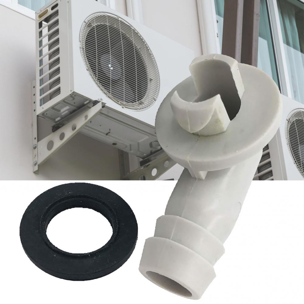 Conector de codo para manguera de desagüe de aire acondicionado de plástico 80% HOT con anillo de goma