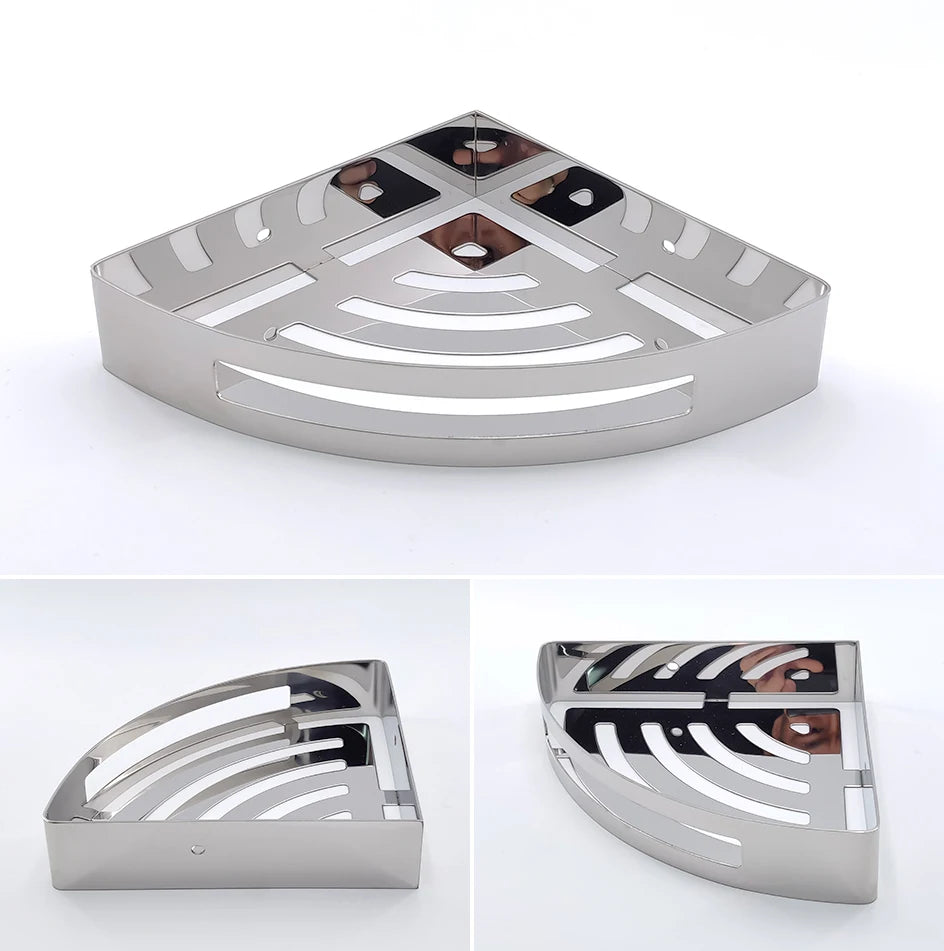 Estante de Esquina para Ducha de Baño VGX, Organizador de Almacenamiento, Estantes Montados en la Pared, Cesta de Acero Inoxidable, Accesorios de Cocina
