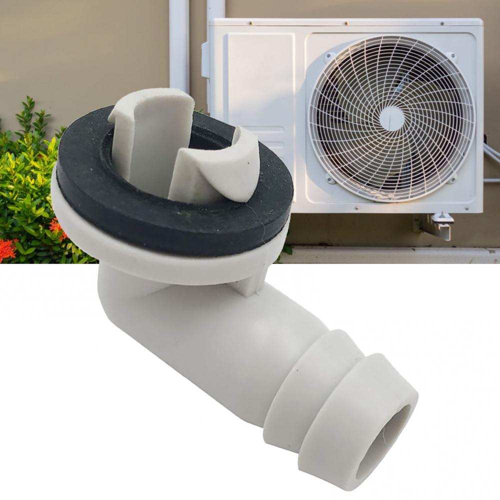 Conector de codo para manguera de desagüe de aire acondicionado de plástico 80% HOT con anillo de goma