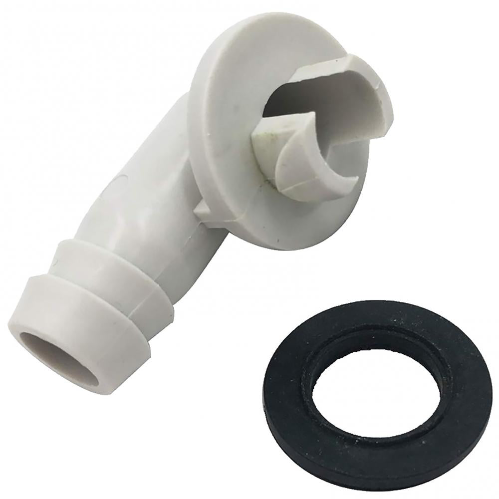 Conector de codo para manguera de desagüe de aire acondicionado de plástico 80% HOT con anillo de goma