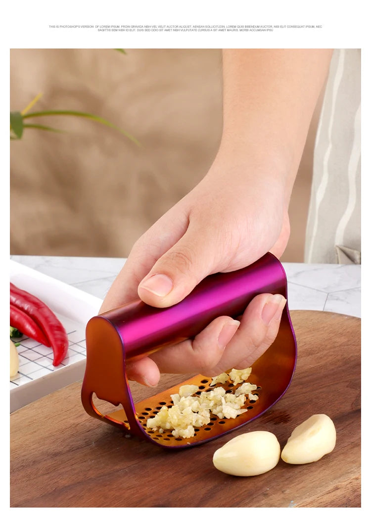 Gadgets de Cocina Multifuncionales Prensa de Ajo de Acero Inoxidable Manual Exprimidor de Jengibre y Ajo Triturador Herramientas para Verduras Abridor de Botellas