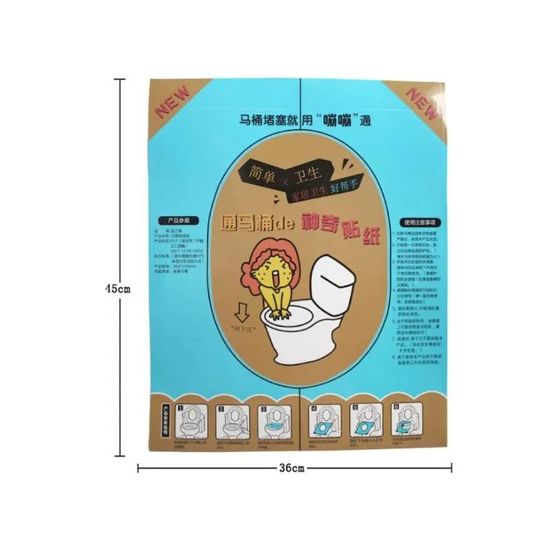 Elevadores de Asiento de Inodoro, Desatascador, Inodoro Obstruido, Película, Pegatina Desechable para Inodoro, Desatascador, Limpieza Fácil de Película Obstruida, Seguro y Limpio