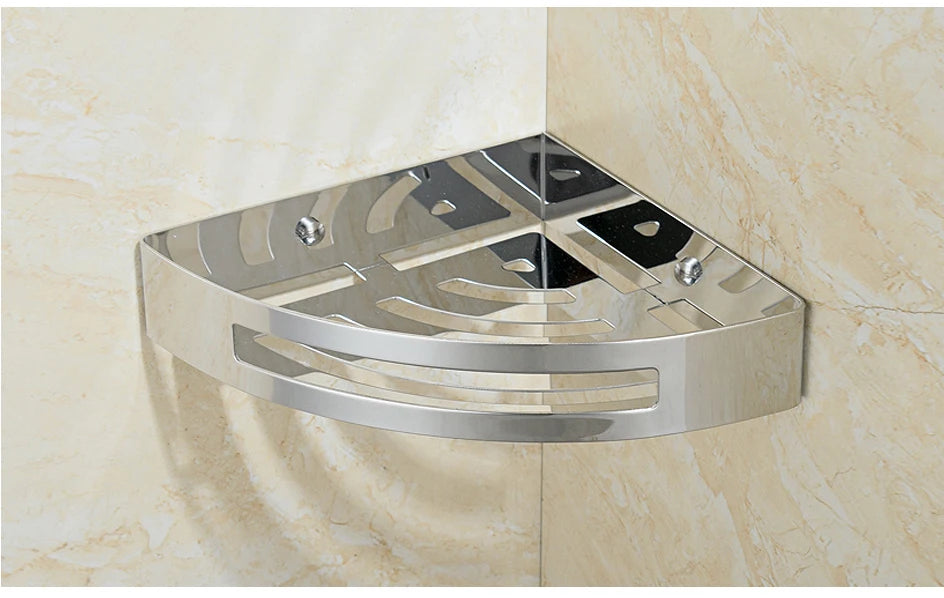 Estante de Esquina para Ducha de Baño VGX, Organizador de Almacenamiento, Estantes Montados en la Pared, Cesta de Acero Inoxidable, Accesorios de Cocina