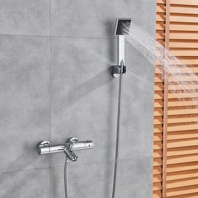 Set de Ducha Monocomando Cuadrada con Ducha de Mano