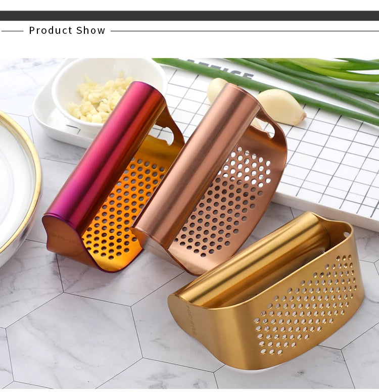 Gadgets de Cocina Multifuncionales Prensa de Ajo de Acero Inoxidable Manual Exprimidor de Jengibre y Ajo Triturador Herramientas para Verduras Abridor de Botellas