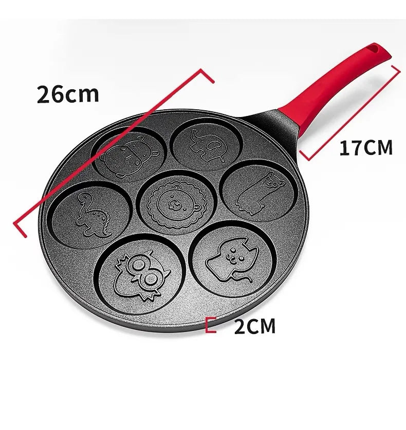 Sartén para Desayuno de Siete Huecos Antiadherente Sartén con Fondo Plano Sartén Porosa para Tortillas Molde para Tortilla de Bebé