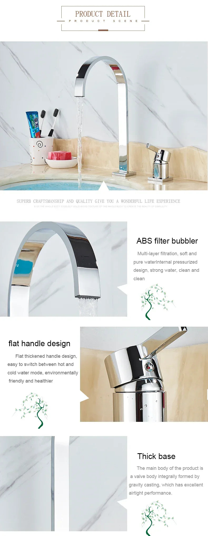 Canilla Dorada para Baño Monocomando