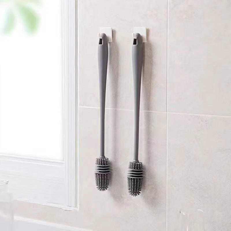 Cepillo de silicona para botella de leche, cepillo limpiador de vasos, cepillo para manchas de té, herramienta de limpieza de cocina, cepillos para botellas de mango largo