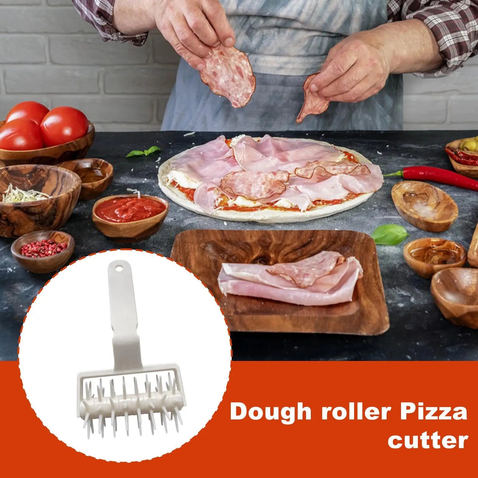 Cortador de pizza pequeño Rodillo de corte de pasteles de precisión Gadget de cocina multifuncional Rodillo cortador de masa con mango Adecuado para tarta
