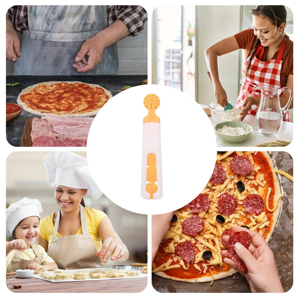 Cortador de pizza pequeño Rodillo de corte de pasteles de precisión Gadget de cocina multifuncional Rodillo cortador de masa con mango Adecuado para tarta