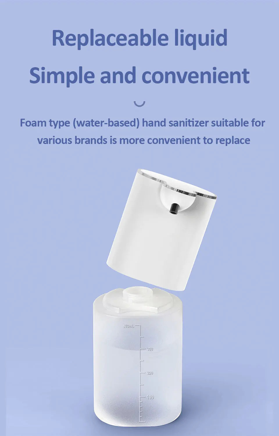Dispensadores de Jabón Automáticos 400ml 4 Marchas Ajustables Máquina Inteligente de Lavado de Manos para Baño USB Recargable Desinfectante de Manos Sin Contacto