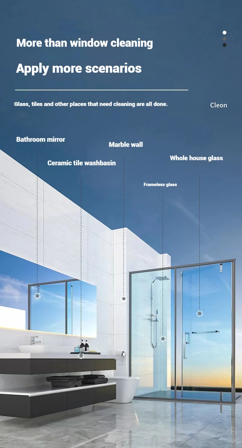 Limpiador de Ventanas con Mango Largo (51 pulg.), Herramienta de Limpieza de Vidrios con Escobilla de Silicona y Cepillo de Microfibra, Kit de Limpieza de Ventanas