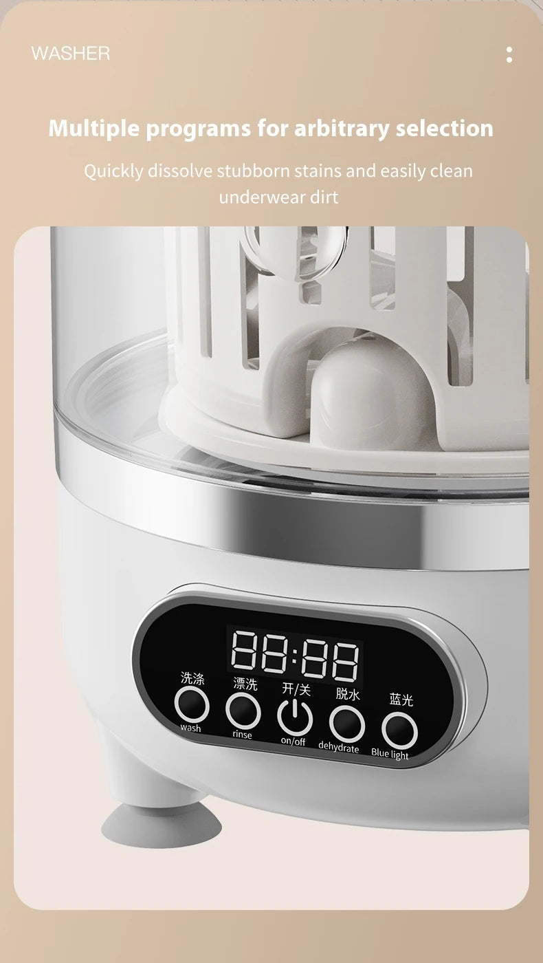 Mini lavadora portátil automática herramienta de limpieza de ropa para dormitorios, viajes, campamentos, hoteles y apartamentos