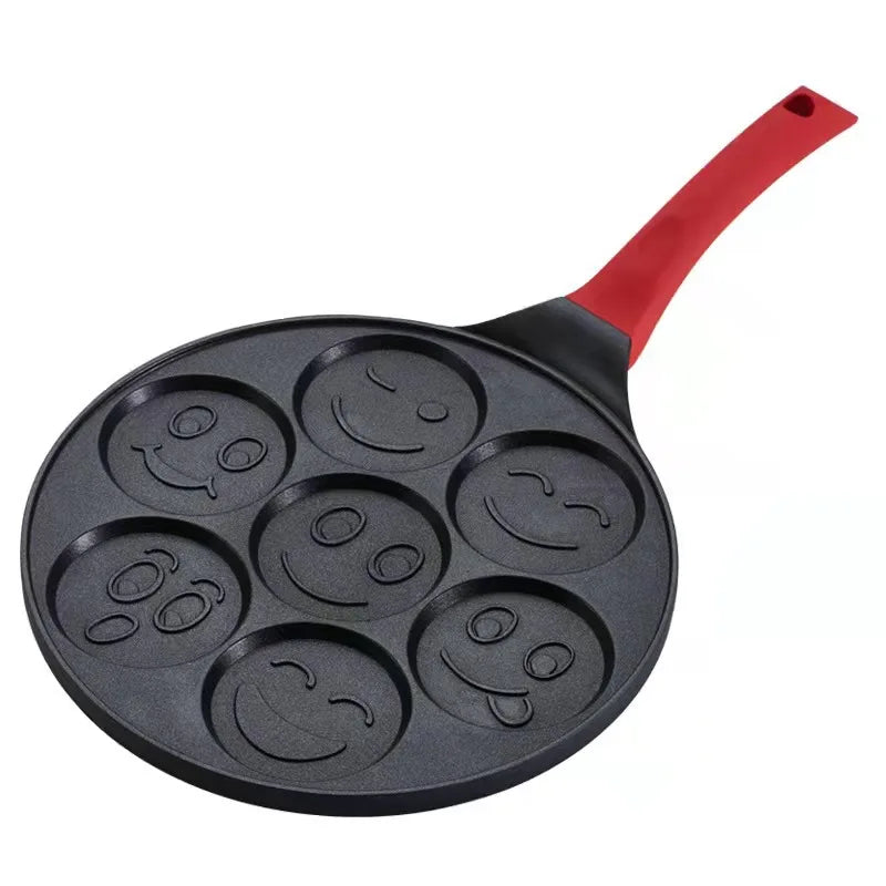 Sartén para Desayuno de Siete Huecos Antiadherente Sartén con Fondo Plano Sartén Porosa para Tortillas Molde para Tortilla de Bebé