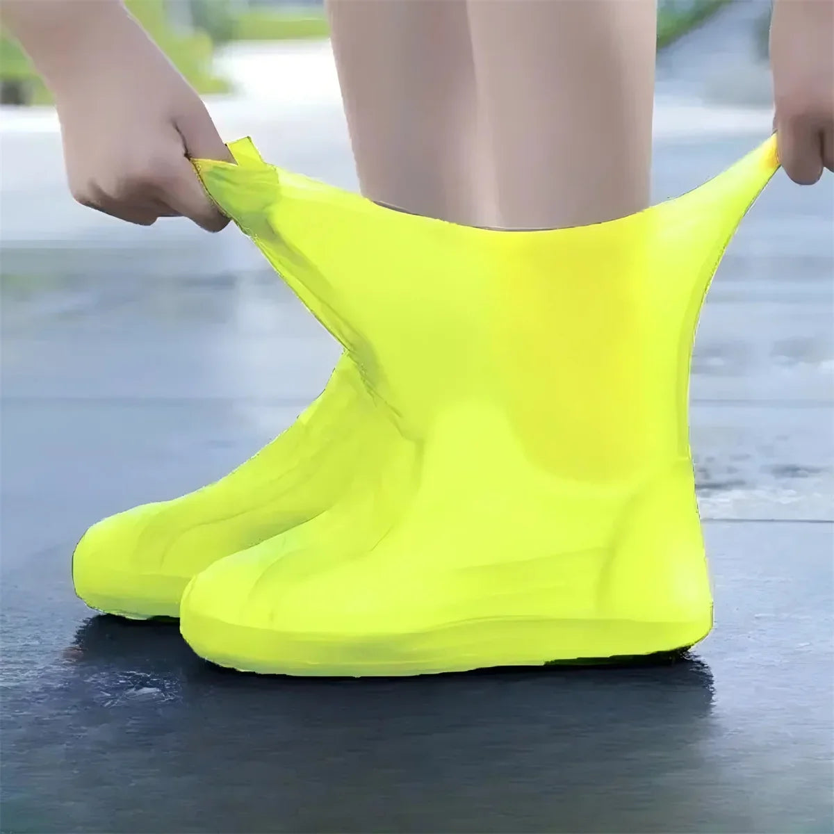 1 Par de Botas de Lluvia de Goma, Sobres de Zapatos para Uso al Aire Libre, Cubrezapatos Impermeables de Silicona, Cubrezapatos para Días Lluviosos, Reutilizables Antideslizantes