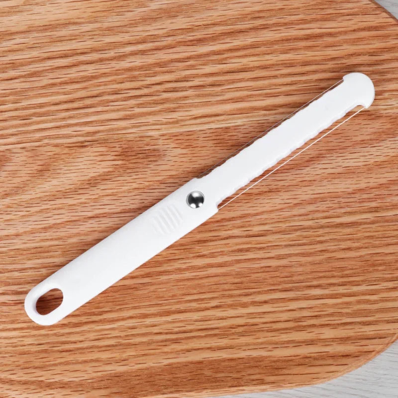 1PC Cortador de Queso, Pelador, Cuchillo de Queso, Herramienta con Hilo, Para Queso Duro y Blando, Mango de Plástico, Herramienta de Cocina y Repostería