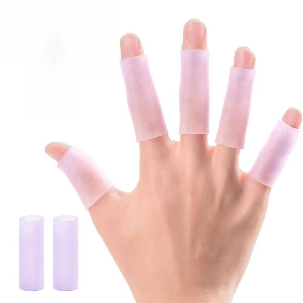 10 unidades de protectores de dedo de silicona, fundas de dedo, cojines que protegen los dedos contra grietas, callos, ampollas y durezas