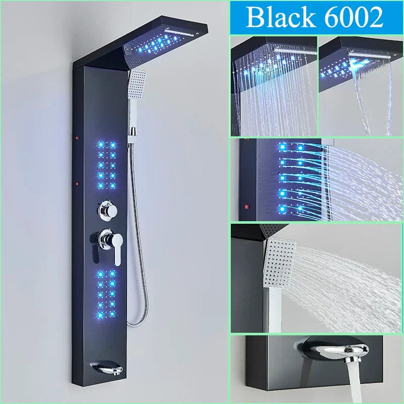 Cabina de Ducha con Hidromasaje Led y Vapor