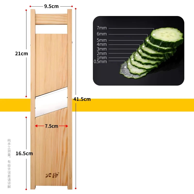 Cortador de Verduras de Madera Cortador de Papas Cortador de Verduras Ajustable para Tomate y Cebolla Picadora de Col Picador de Frutas