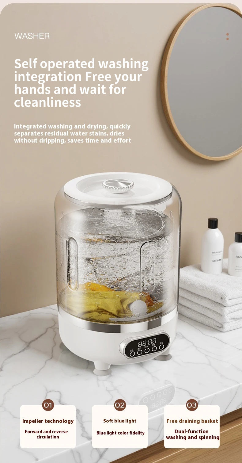 Mini lavadora portátil automática herramienta de limpieza de ropa para dormitorios, viajes, campamentos, hoteles y apartamentos