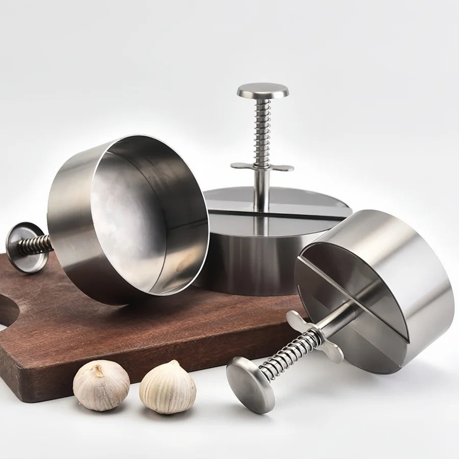 Prensa para Hamburguesas, Acero Inoxidable 304, Antiadherente, Molde Redondo Manual para Bolas de Arroz, Grosor Ajustable, Herramientas de Cocina para Carne de Res y BBQ