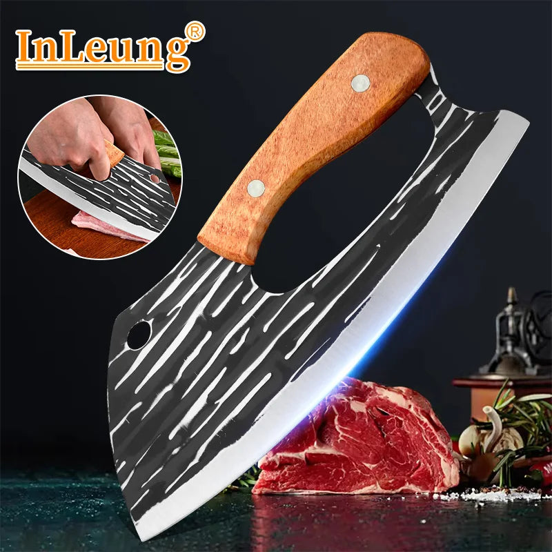 Cuchillo multiusos, cuchillo de carnicero, para picar verduras, pollo y pescado, filetear, cuchillos de cocina con mango de madera, cuchillo deshuesador, herramientas de chef