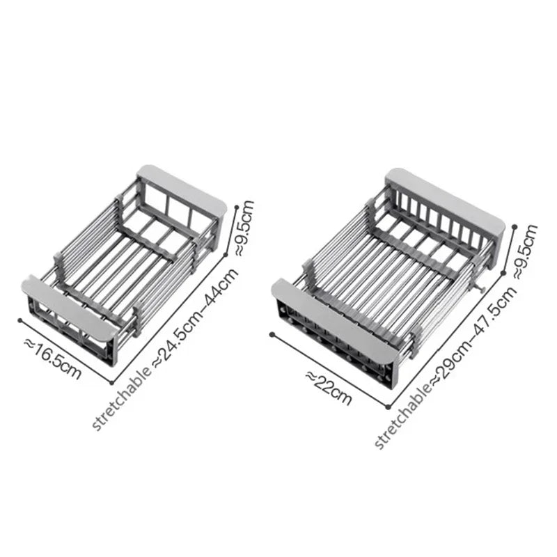 Retractable Stainless Steel Kitchen Sink Drain Rack