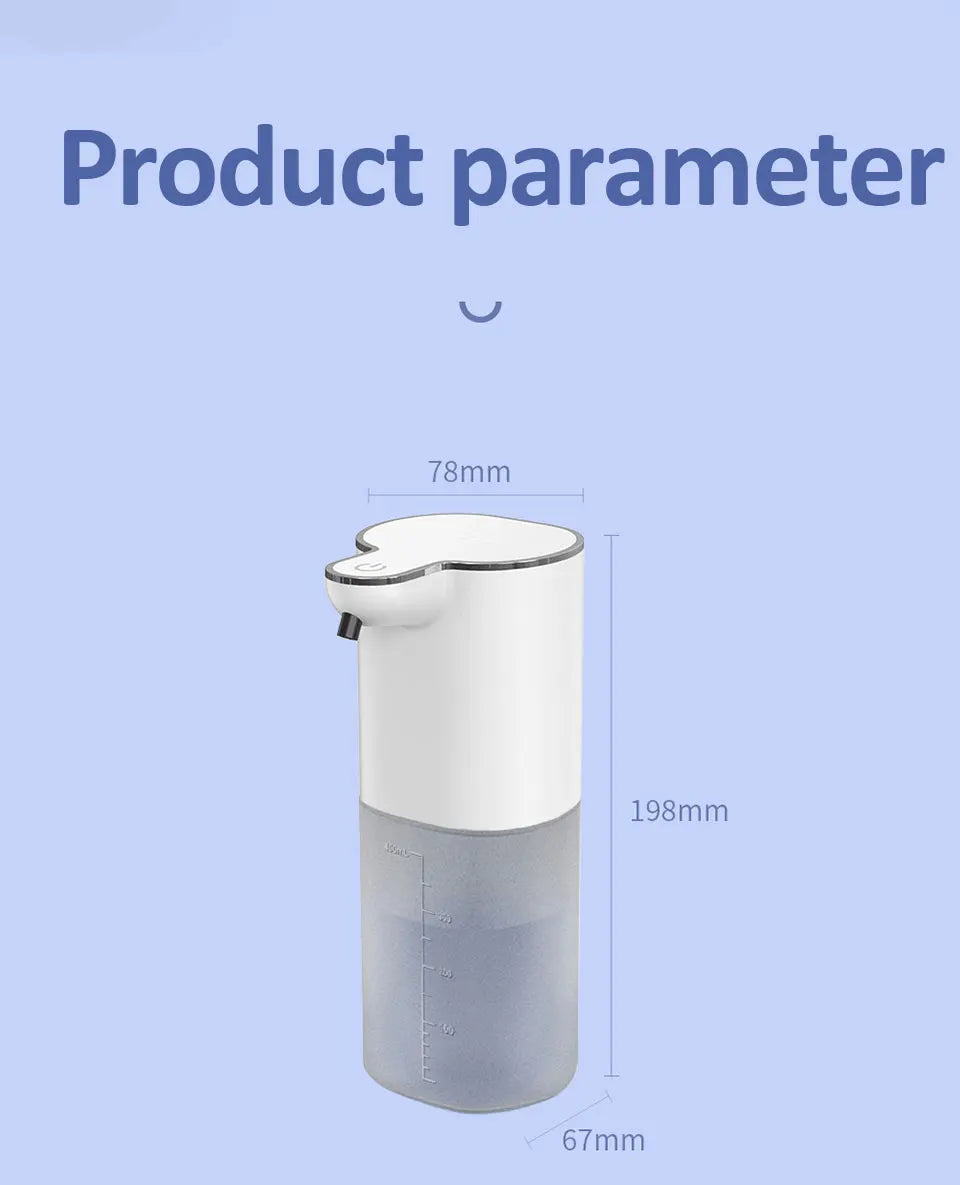 Dispensadores de Jabón Automáticos 400ml 4 Marchas Ajustables Máquina Inteligente de Lavado de Manos para Baño USB Recargable Desinfectante de Manos Sin Contacto