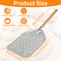 Pala para pizza perforada de 12 pulgadas, pala rectangular para pizza, aluminio con recubrimiento duro, pala corta para pizza, herramienta de cocina