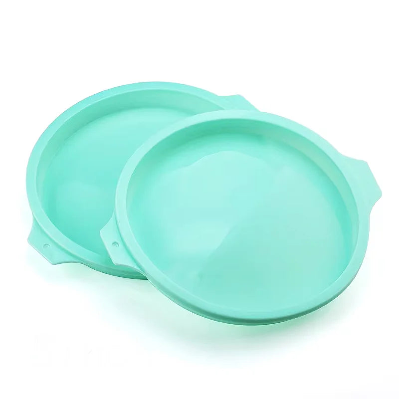 Molde de silicona para pasteles de 4/6/8 pulgadas Verde, juego de moldes redondos de capas de pastel, molde de silicona para hornear, herramientas de repostería para pastel arcoíris y mousse