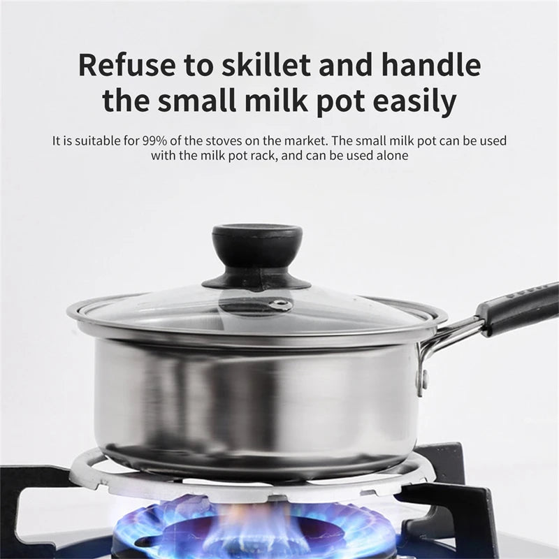 Anillo de Hervor Seguro Reductor de Estufa Portátil Estufa de Gas Duradera Soporte de Camping Estante para Cafetera Accesorios Prácticos de Acero
