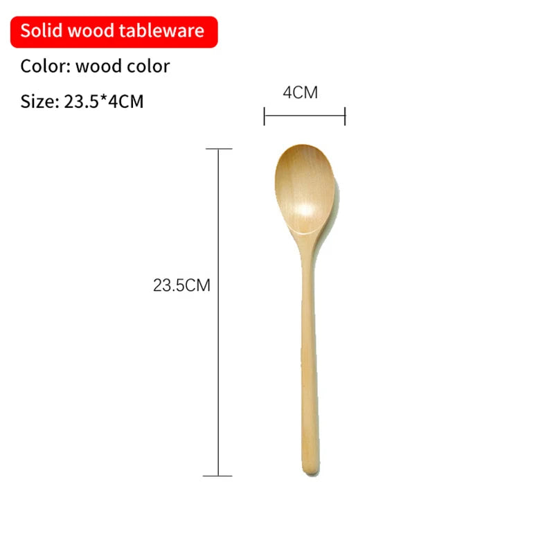Cuchara de Madera de 1 Pieza Cuchara de Cocina de Bambú Estilo Coreano 9 Pulgadas Utensilios de Mesa de Madera Natural para Sopa Cuchara para Cocinar Miel Café Cuchara para Mezclar