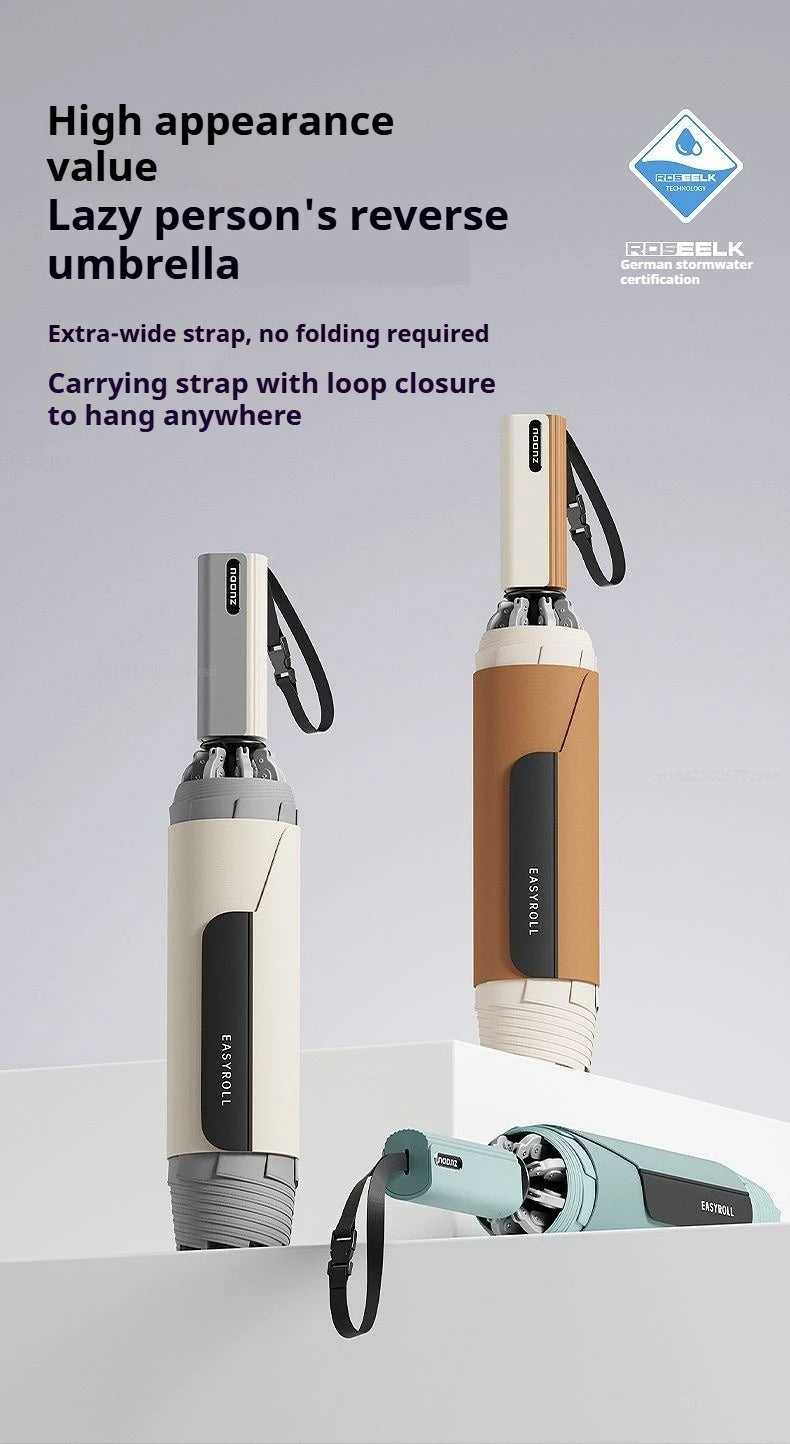 Paraguas ZUODU totalmente automático de plegado inverso, paraguas duradero resistente al viento, impermeable, resistente a los rayos UV, protección solar