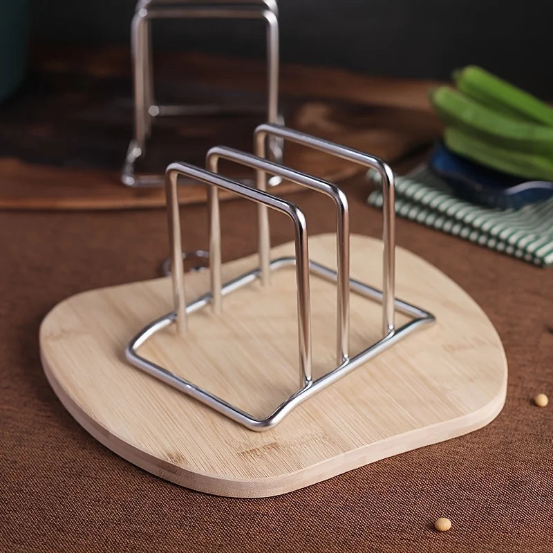 Stainless Steel Pot Lid and Cutting Board Organizer Countertop Rack