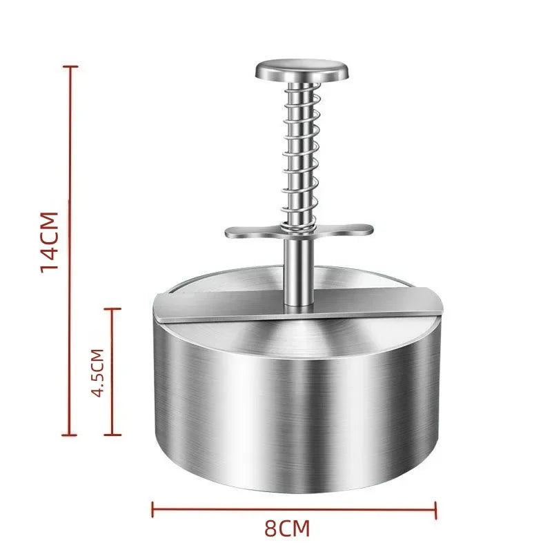 Prensa para Hamburguesas, Acero Inoxidable 304, Antiadherente, Molde Redondo Manual para Bolas de Arroz, Grosor Ajustable, Herramientas de Cocina para Carne de Res y BBQ