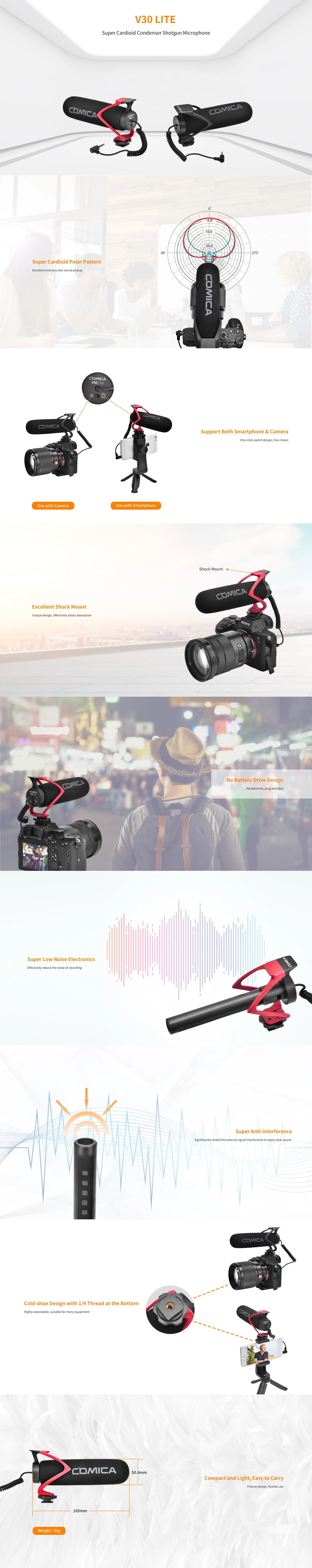 Micrófono de Condensador para Video y Vlog Comica