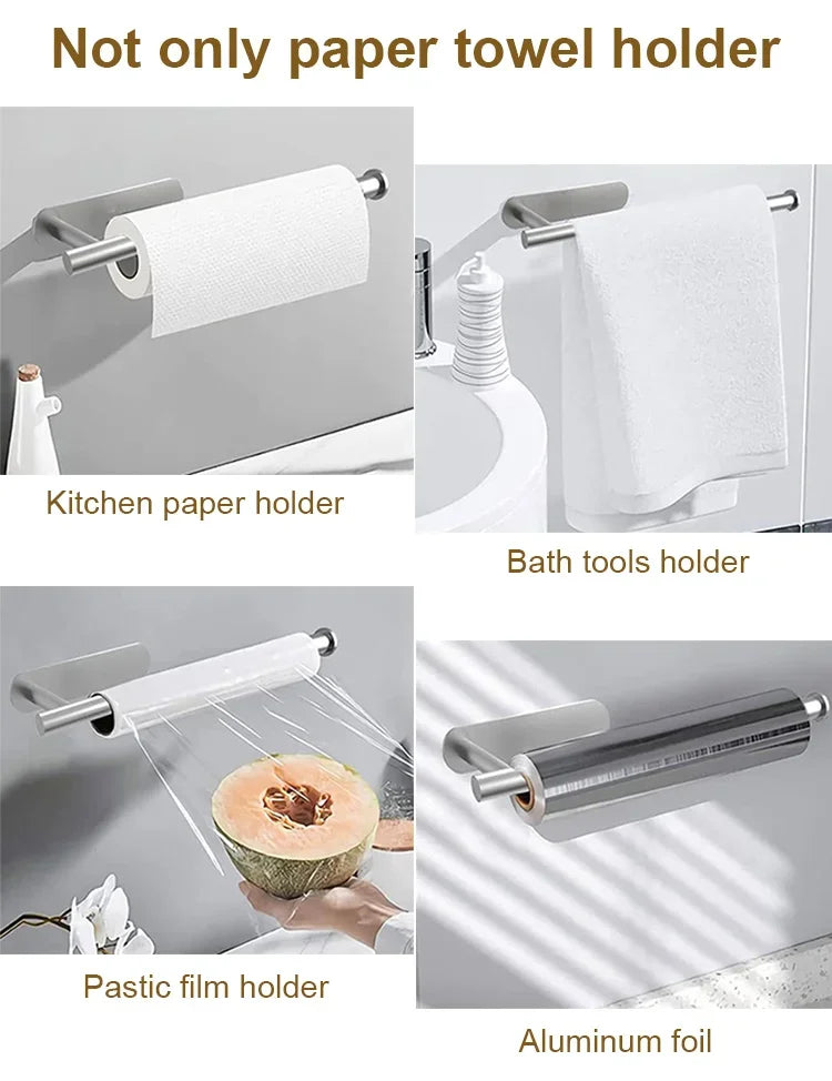 Portarrollos Adhesivo Portarrollos Baño Cocina Sin Taladro Acero Inoxidable
