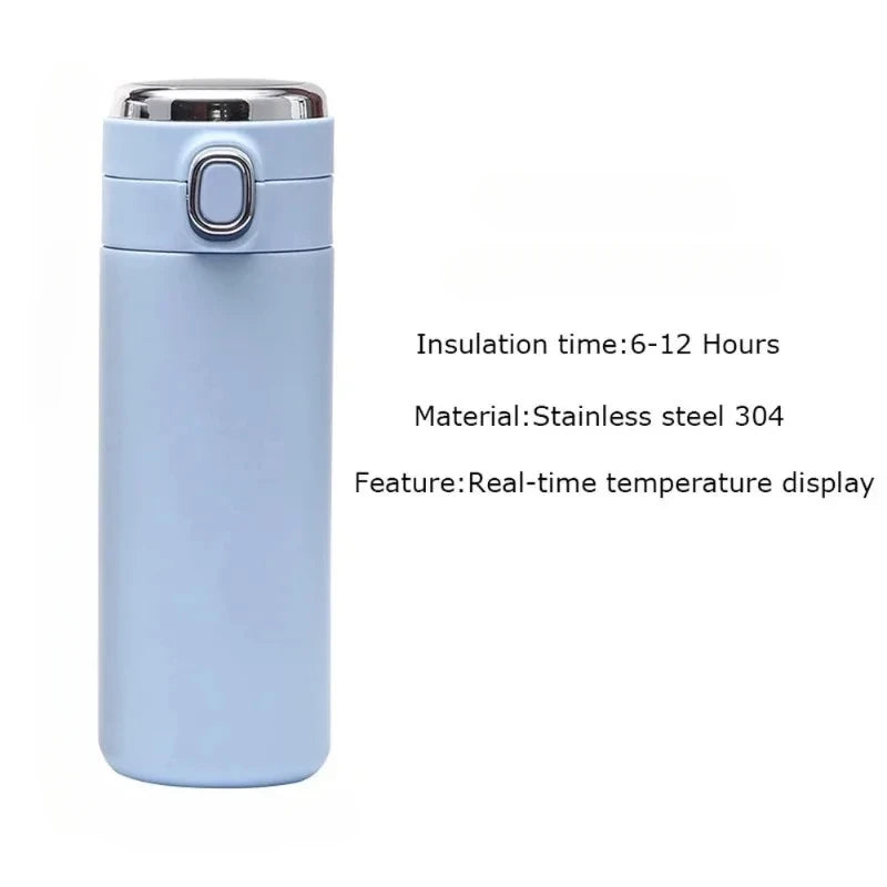Botella de agua de acero inoxidable Smart Thermos de 400ML con pantalla digital LED de temperatura, tazas térmicas para café, vasos inteligentes con aislamiento
