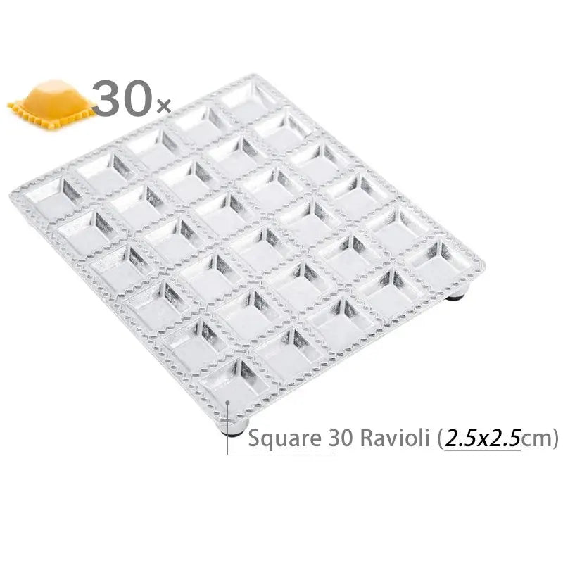 Molde para Dumplings DIY Molde para Raviolis Prensa para Dumplings Molde para Hacer Raviolis Molde de Aleación de Aluminio Sello Cortador de Raviolis con Bandeja y Prensa