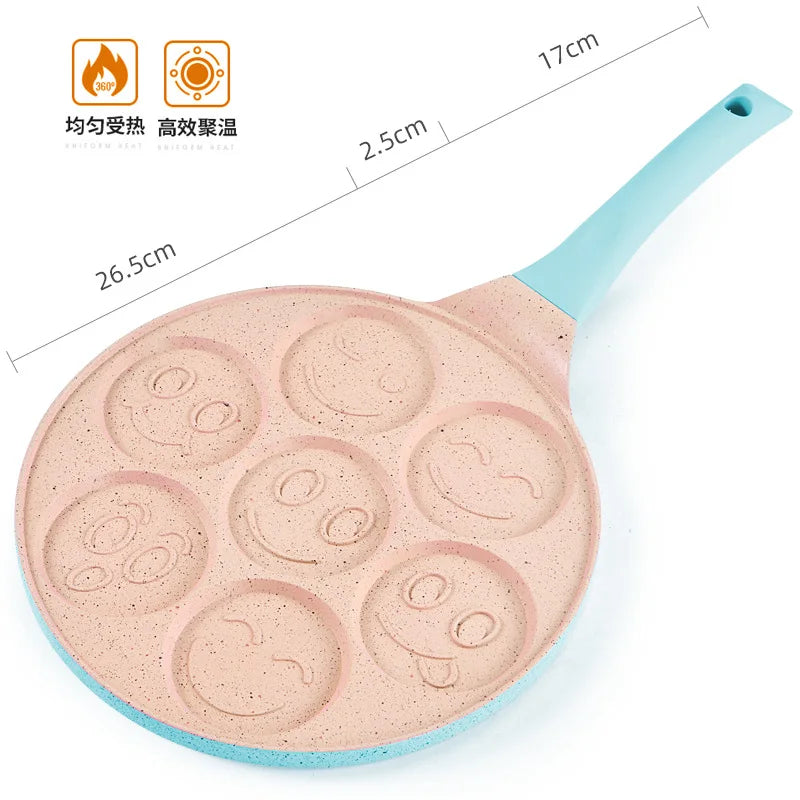 Sartén para Desayuno de Siete Huecos Antiadherente Sartén con Fondo Plano Sartén Porosa para Tortillas Molde para Tortilla de Bebé