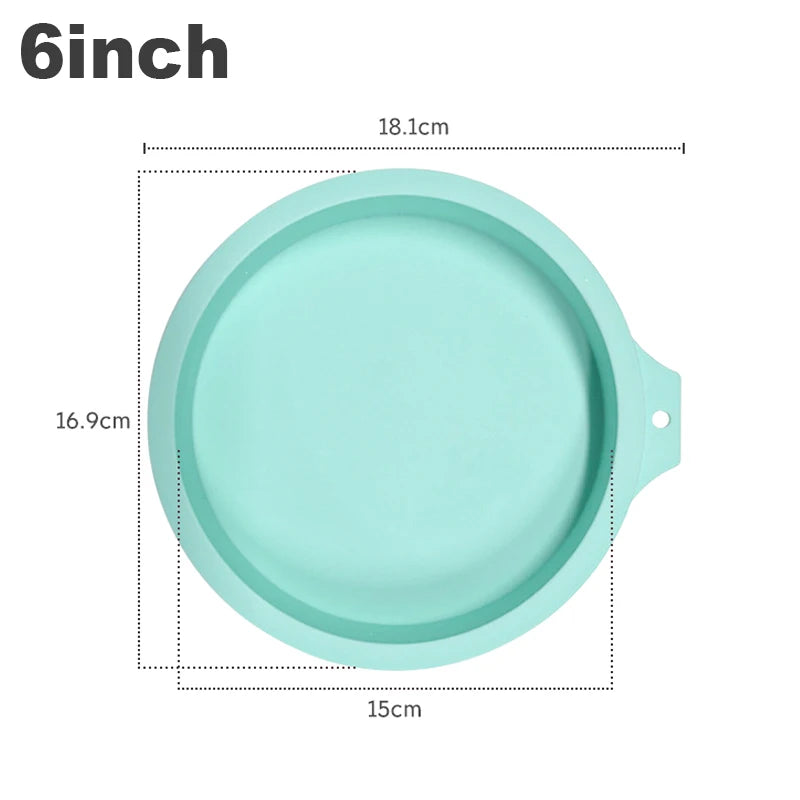 Molde de silicona para pasteles de 4/6/8 pulgadas Verde, juego de moldes redondos de capas de pastel, molde de silicona para hornear, herramientas de repostería para pastel arcoíris y mousse