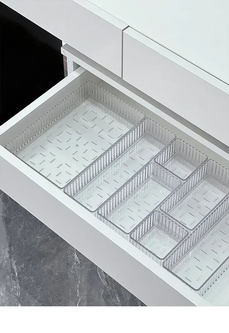 Organizador Modular de Cajones Transparente Bandejas de Almacenamiento Multiuso para Maquillaje, Tocador de Baño, Herramientas de Cocina y Organización de Cuidado de la Piel
